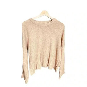 Madewell Women's Beige Knit Pullover Sweater Size M Long Sleeve Crew Neck